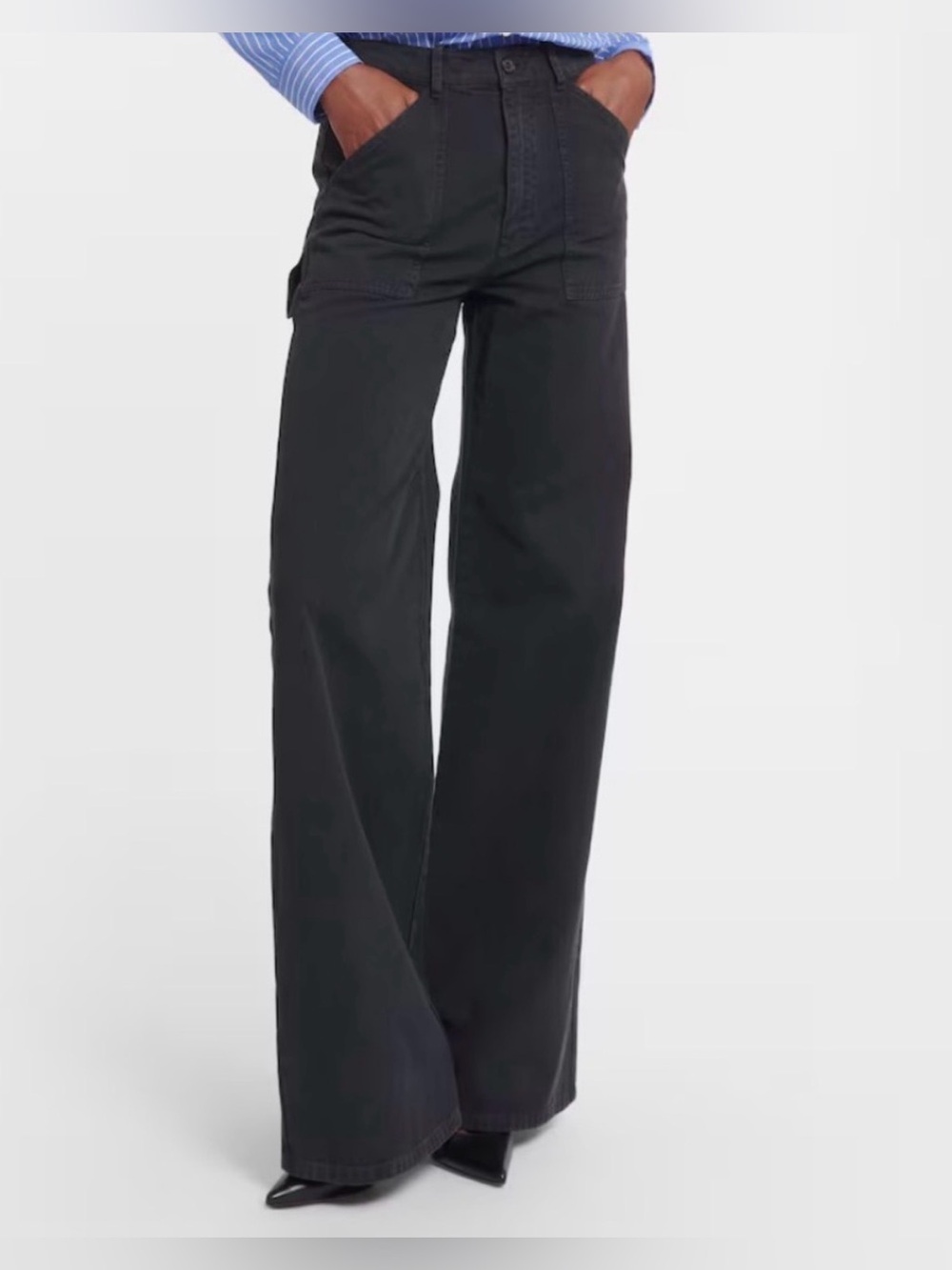 NWT Nili Lotan Quentin Carbon Charcoal Pants | Size 10